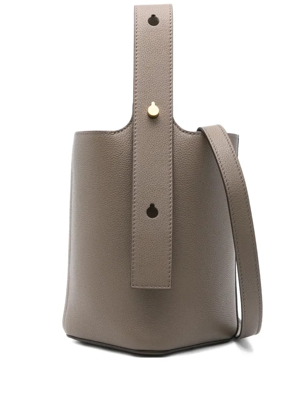 mini Pebble top-handle leather bucket bag