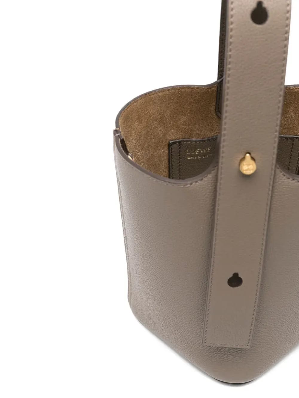 mini Pebble top-handle leather bucket bag