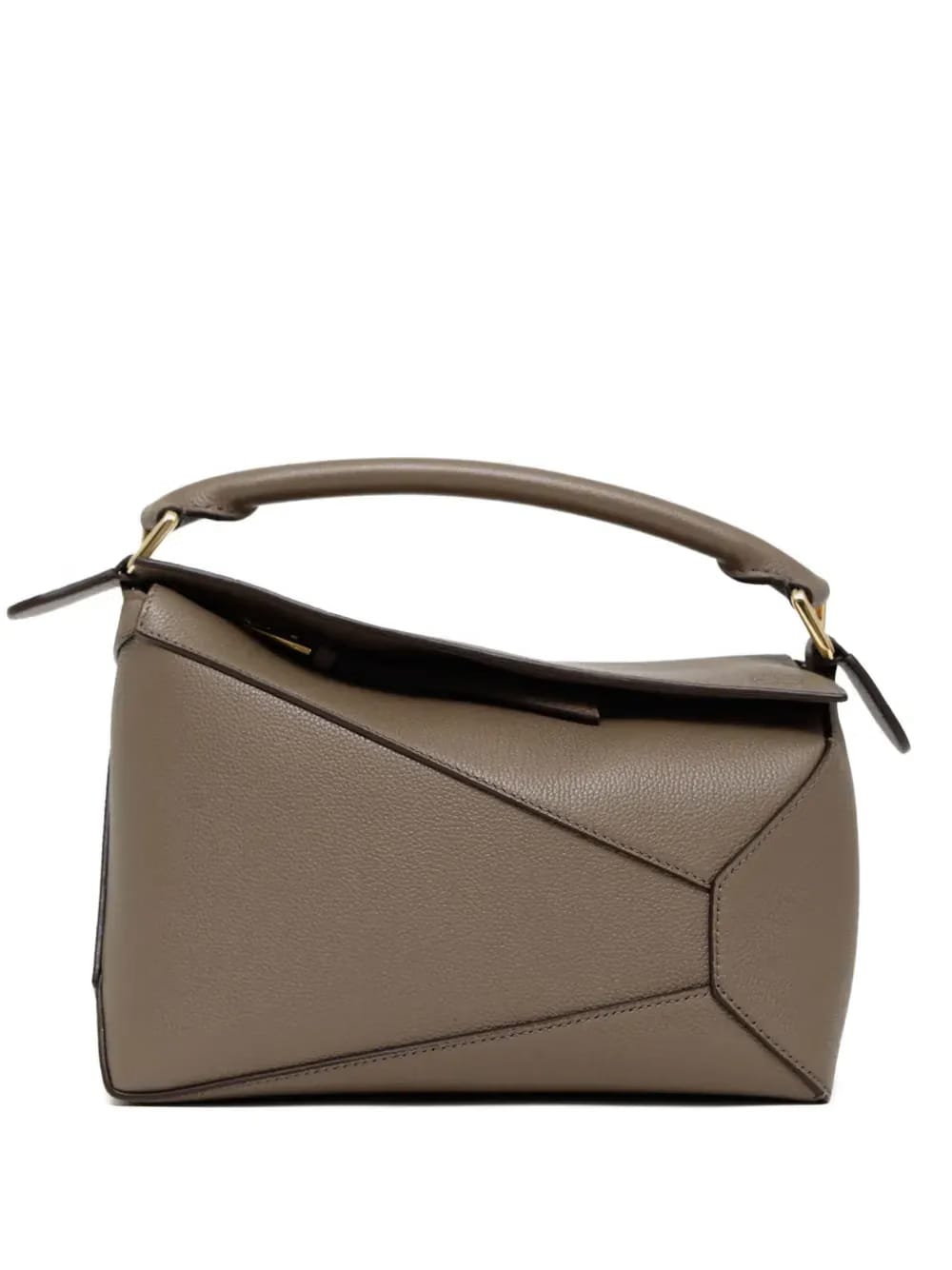 Puzzle geometric leather tote bag