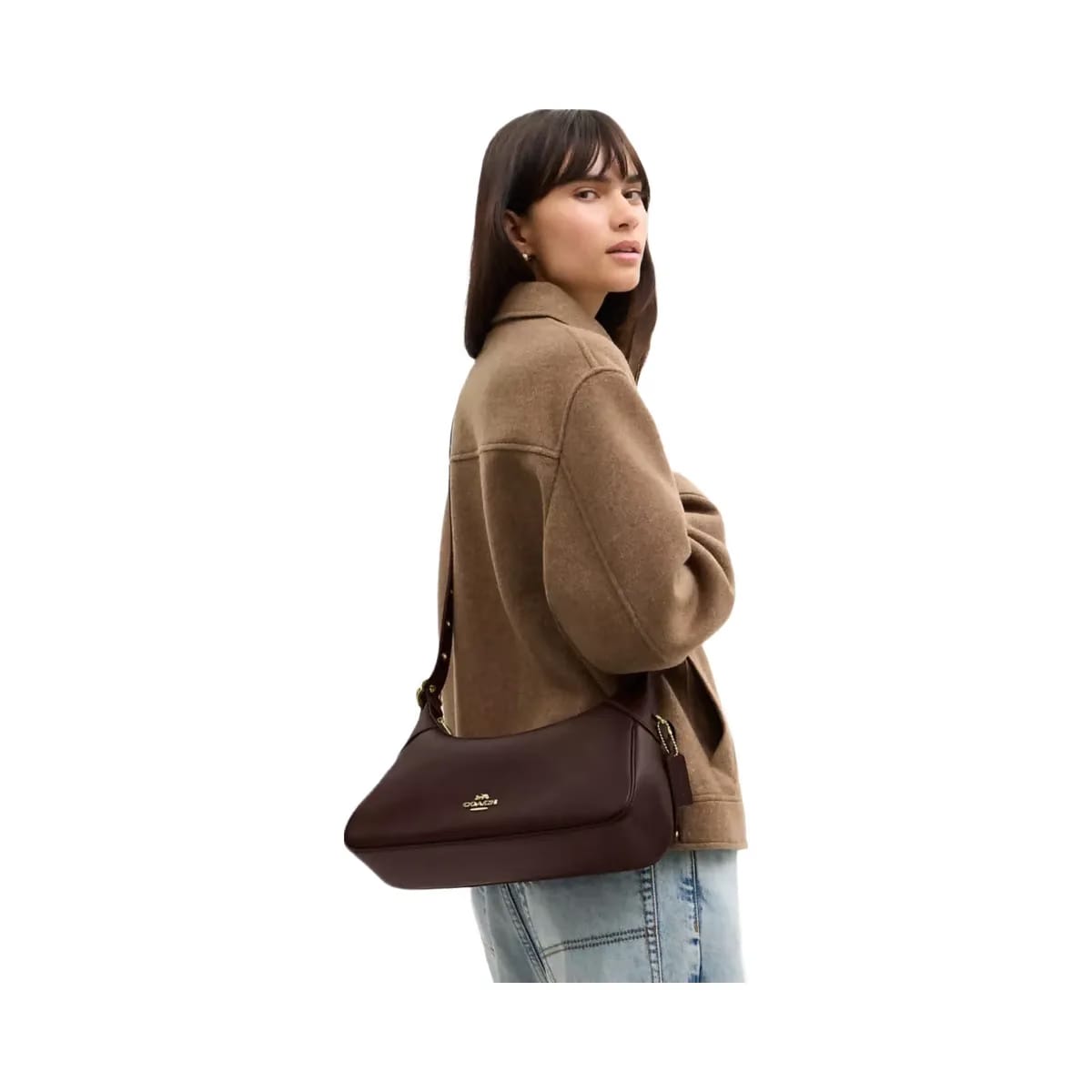Coach Ella Small Shoulder Bag in Gold Espresso