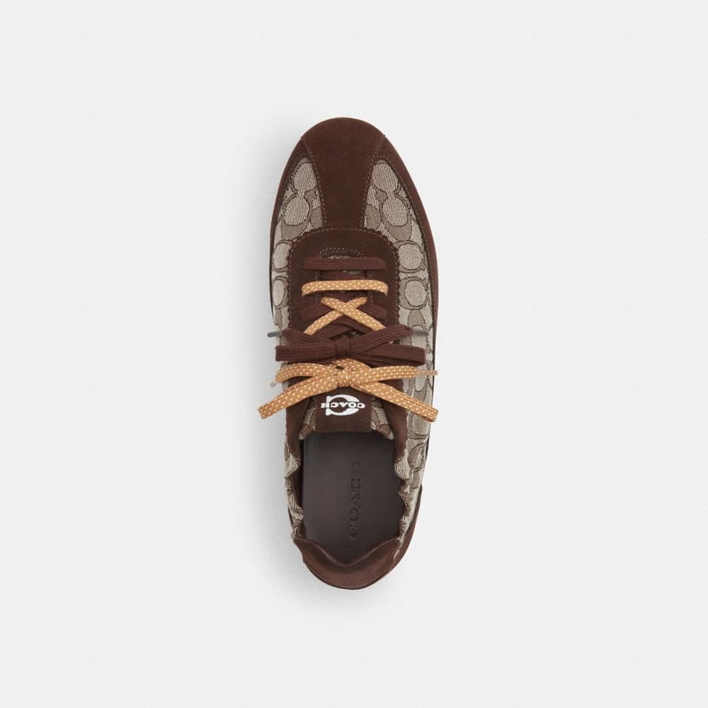 Men's Coach Soft Sneaker In Signature Jacquard Maple Oak