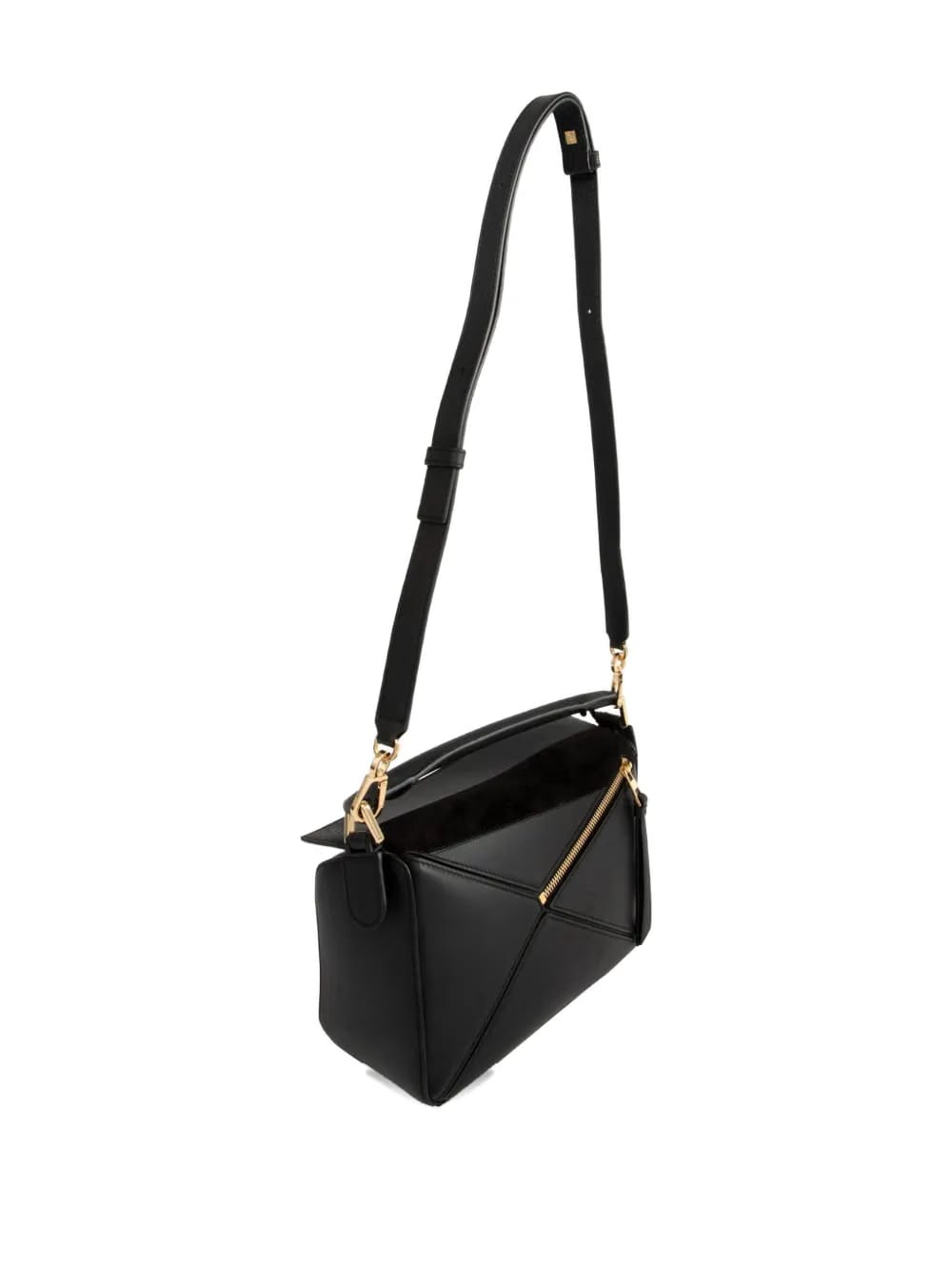 Puzzle suede clutch bag