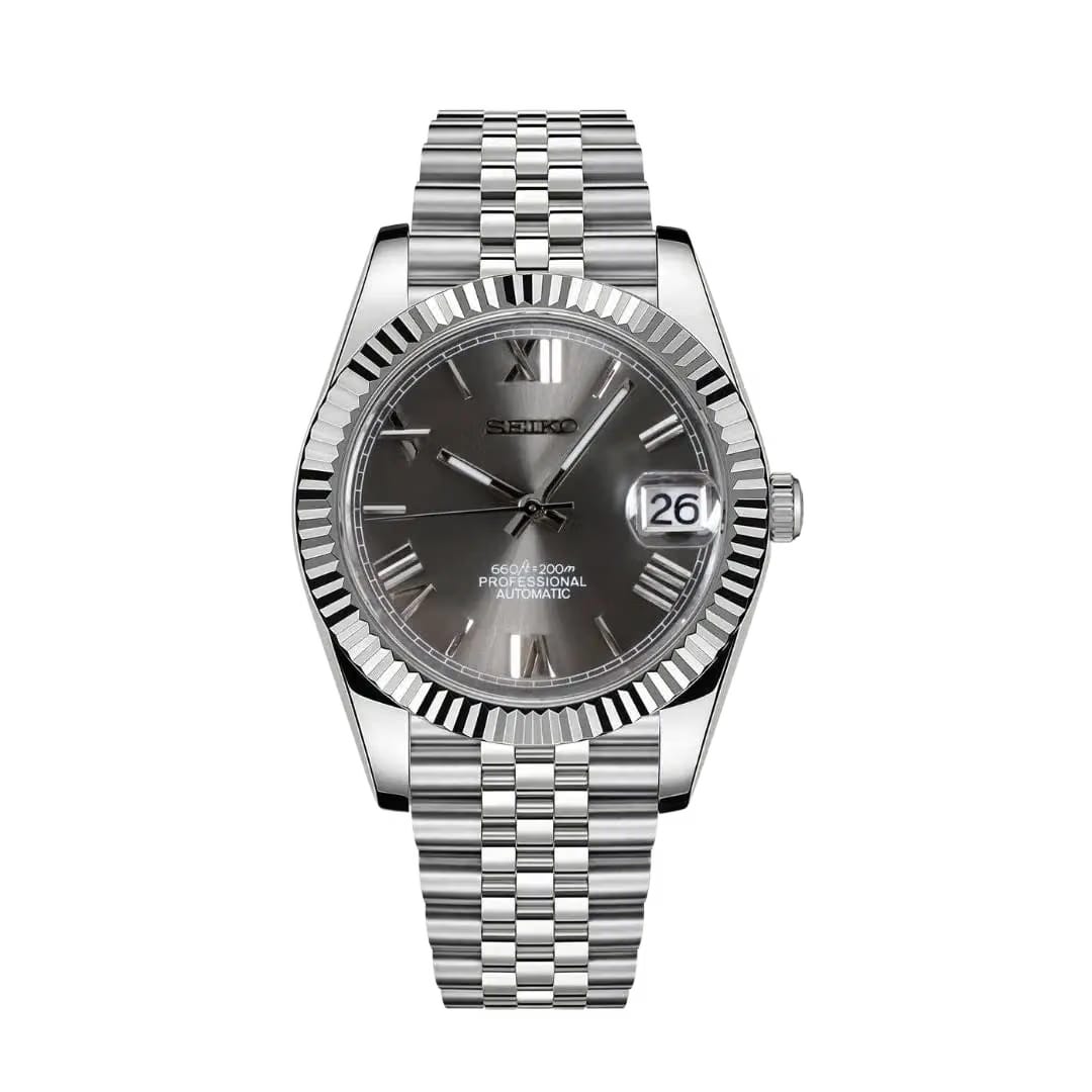 Seiko Mod Datejust Roman Champagne