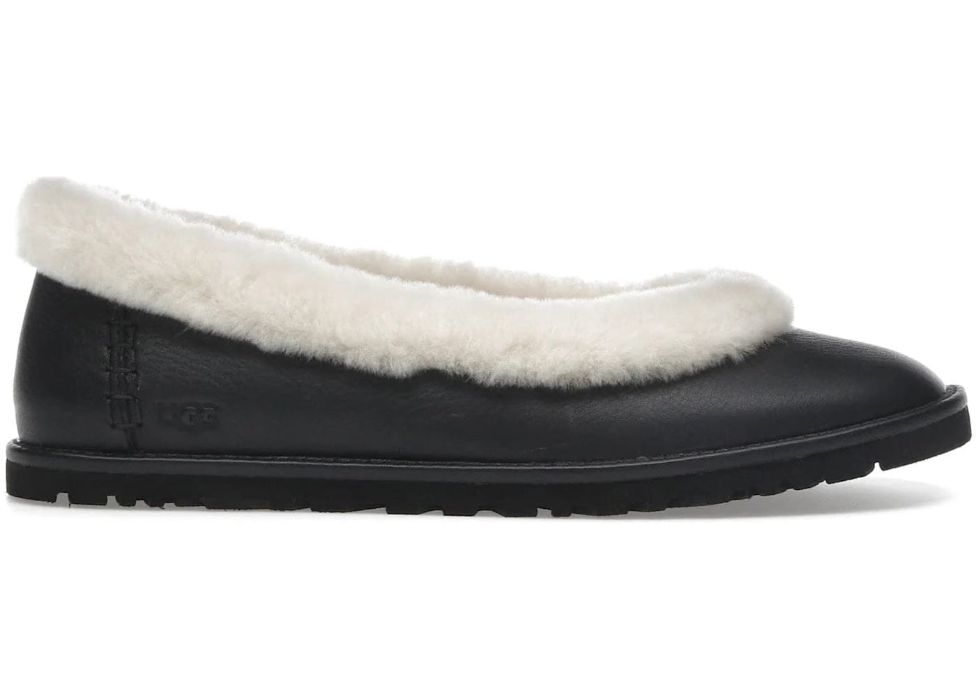 Ugg Zora Leather Ballet Flat Black Womens