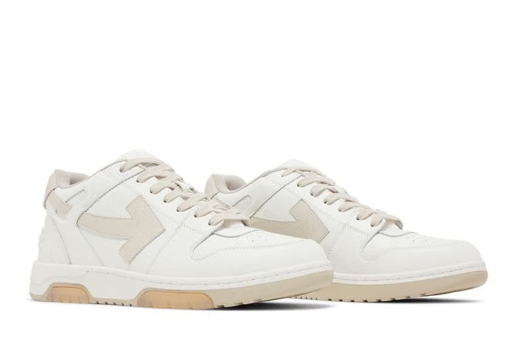 OFF-WHITE Out Of Office OOO Low Tops White Beige