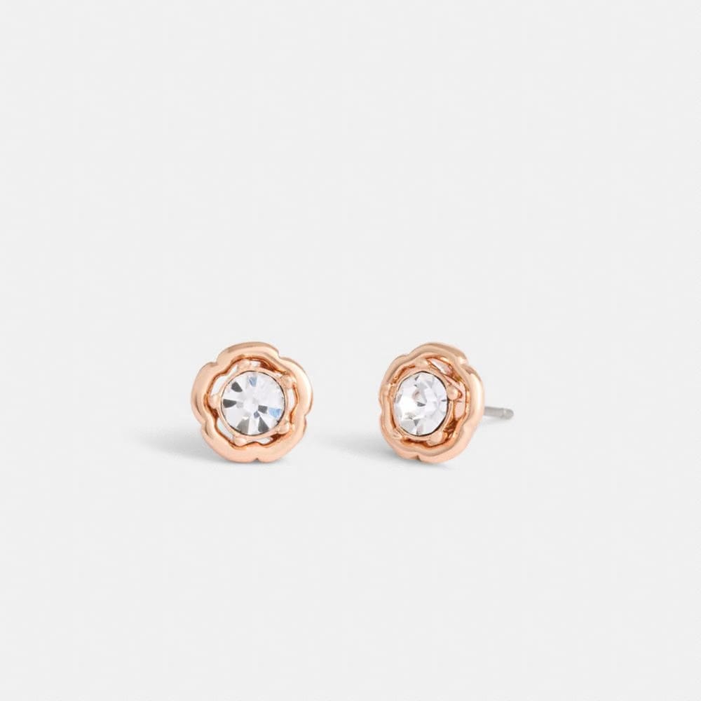 Coach Halo Tea Rose Stud Earrings Rose Gold