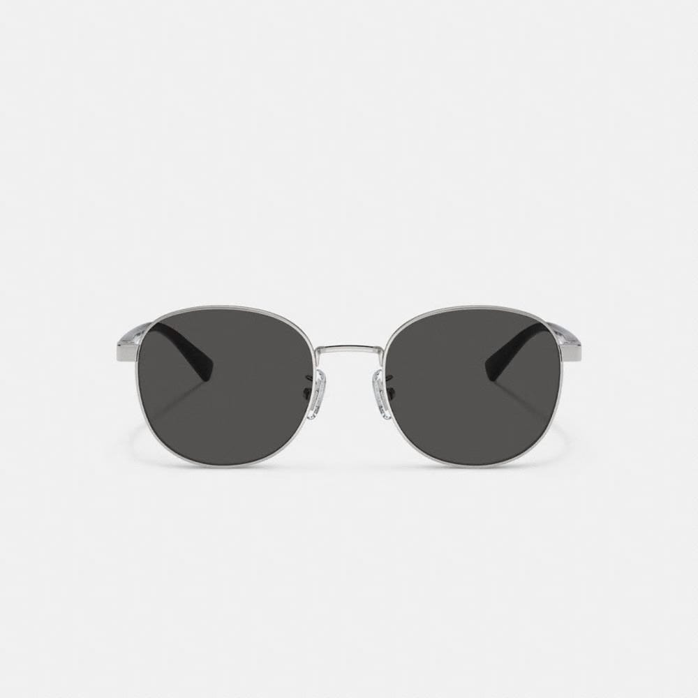 Coach Metal Round Sunglasses Silver Black