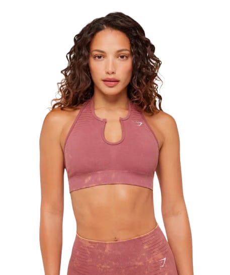 Women's Gymshark Steel Seamless Halter Neck Bra GS Reset Pink