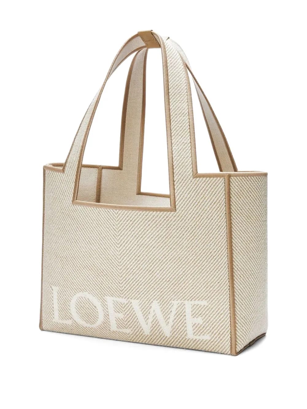 medium herringbone-pattern tote bag