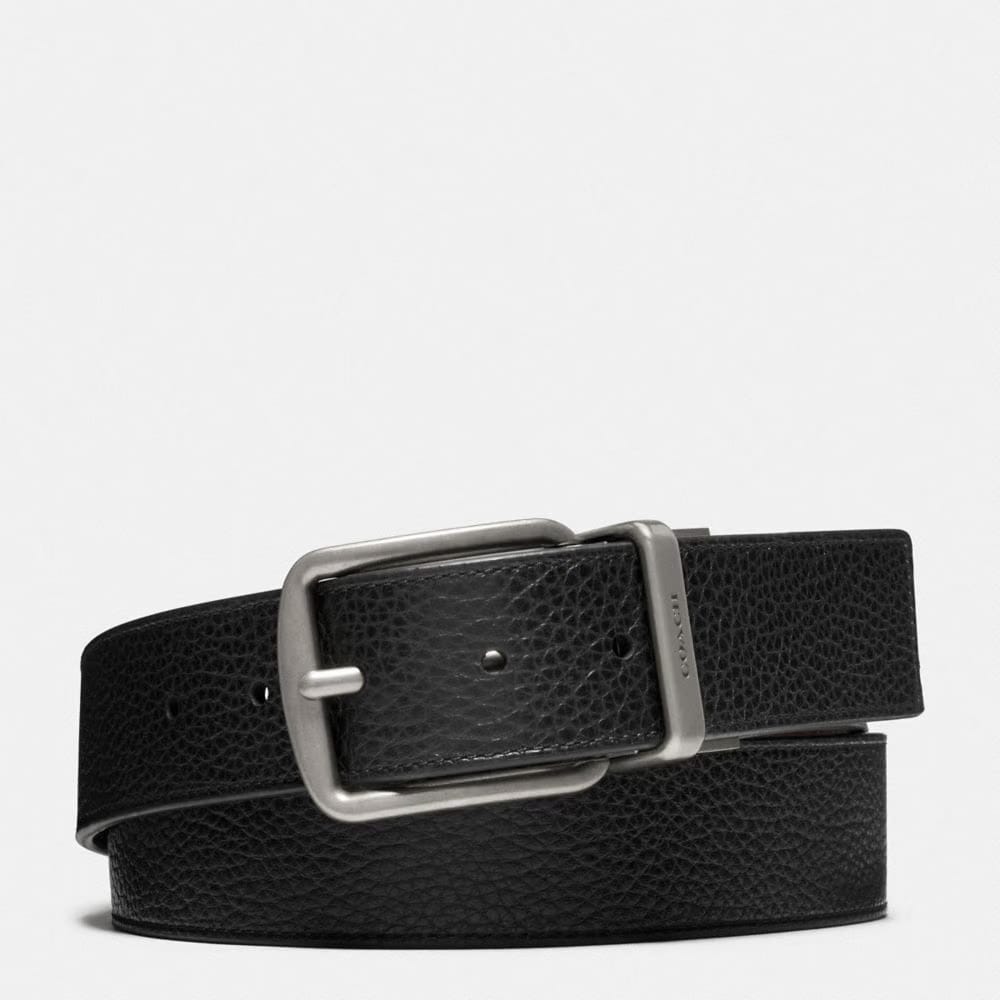 Coach Harness Buckle Cut To Size Reversible Belt, 38 Mm Black Dark Brown