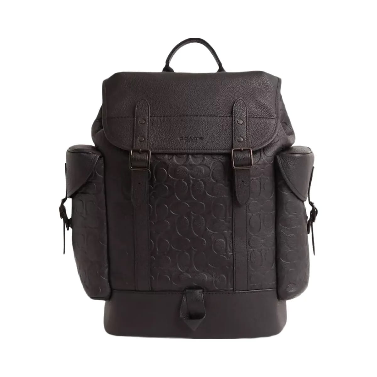 Coach Restored Hitch Backpack In Signature Leather Black