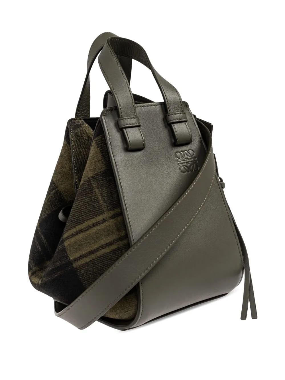 Hammock printed-tartan tote bag