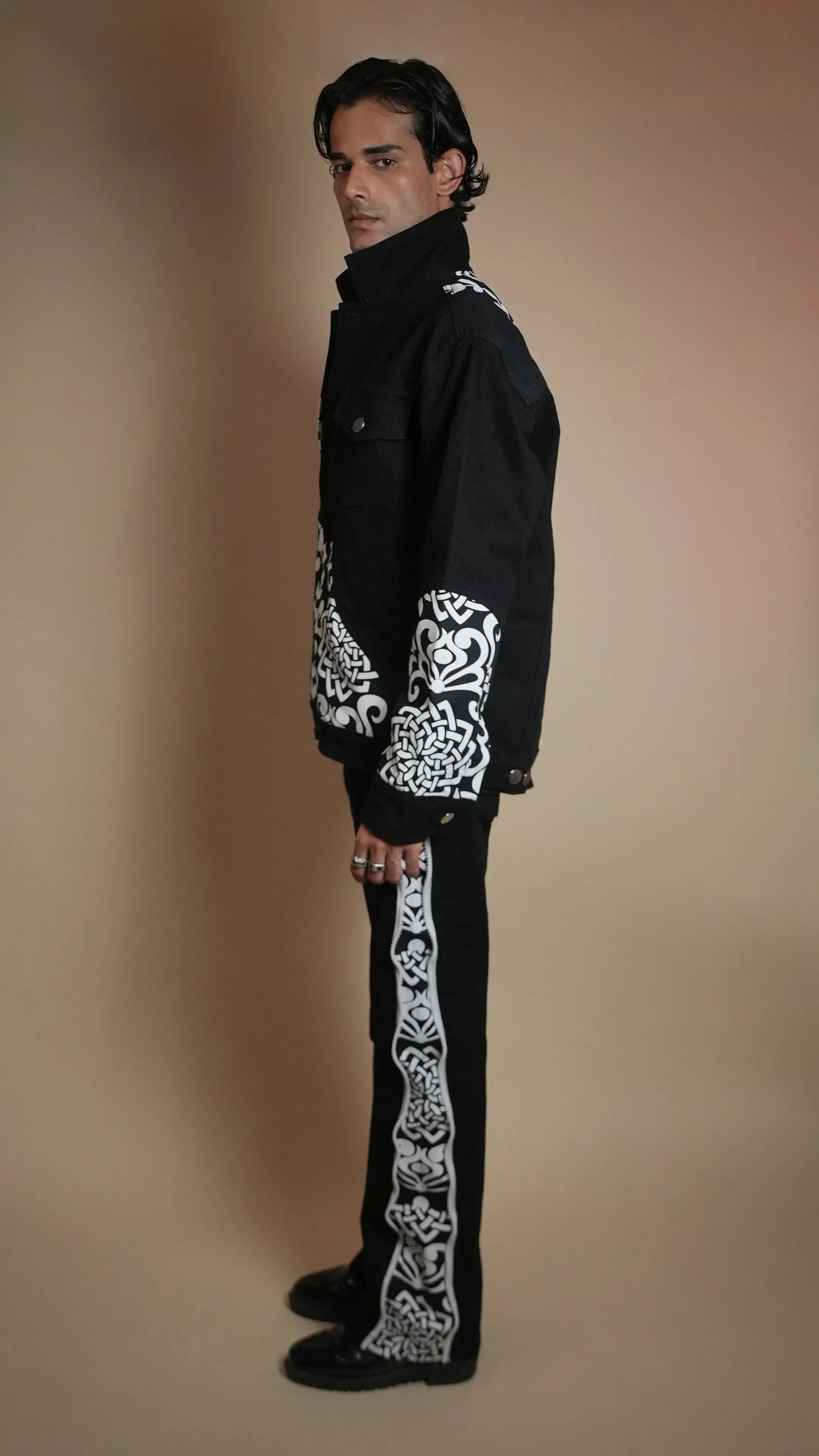 PATCHWORK DENIM BLACK MEN'S JACKET [50/50 LIMITED EDITION]