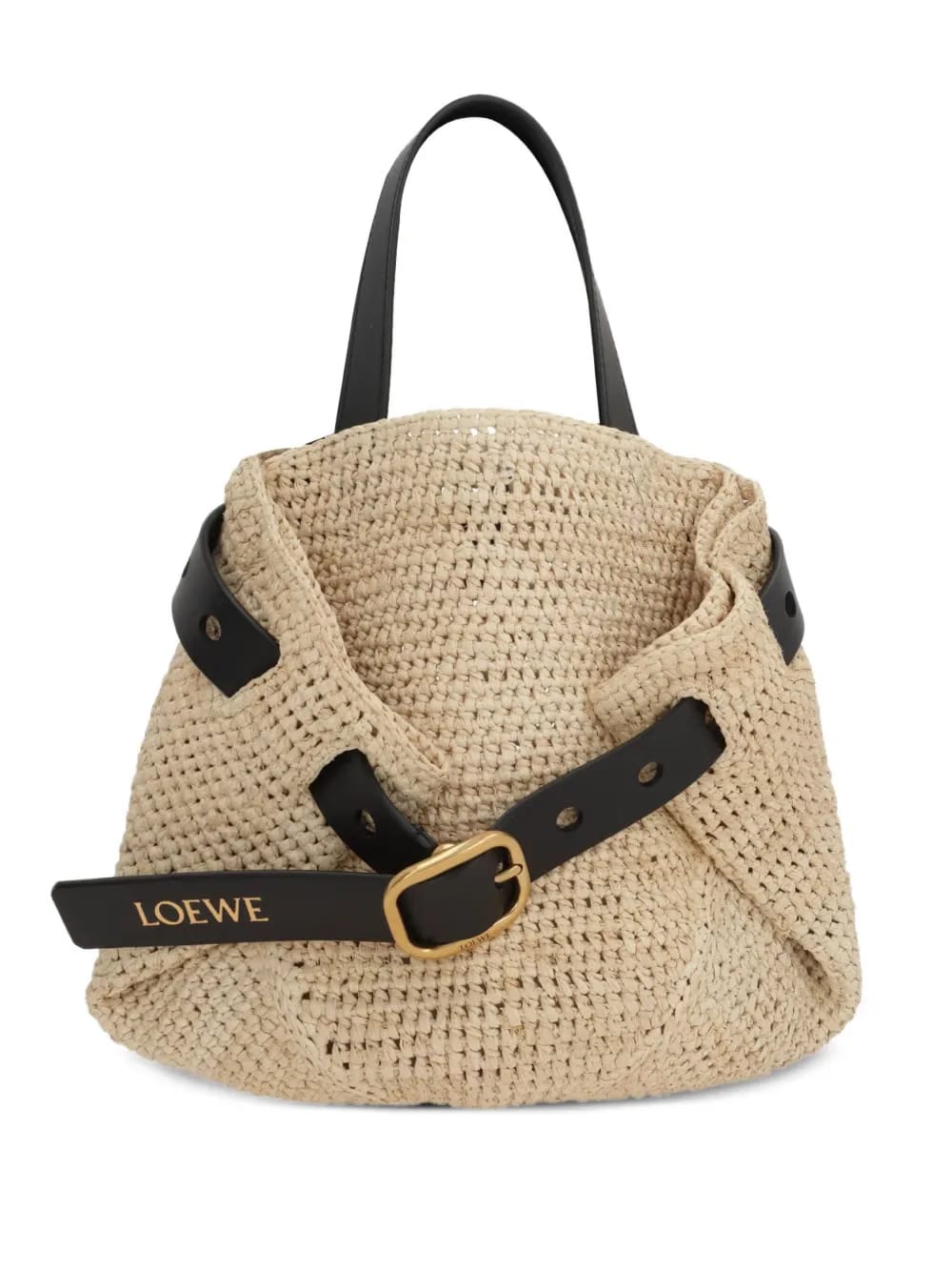 mini Punch Hole rafia-crochet cross body bag