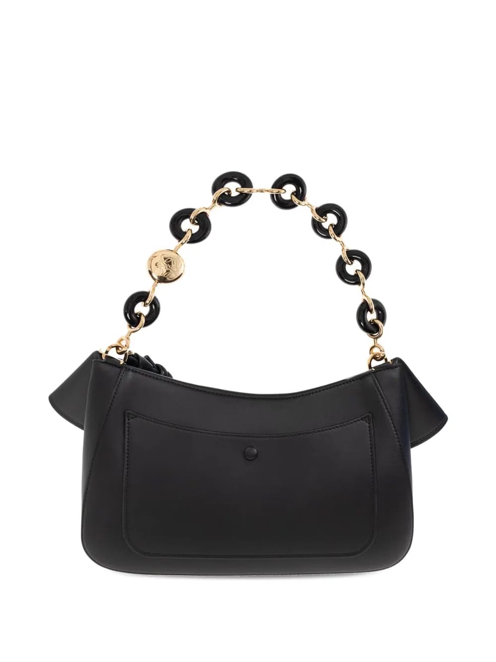 chain-link ruffled shoulder bag