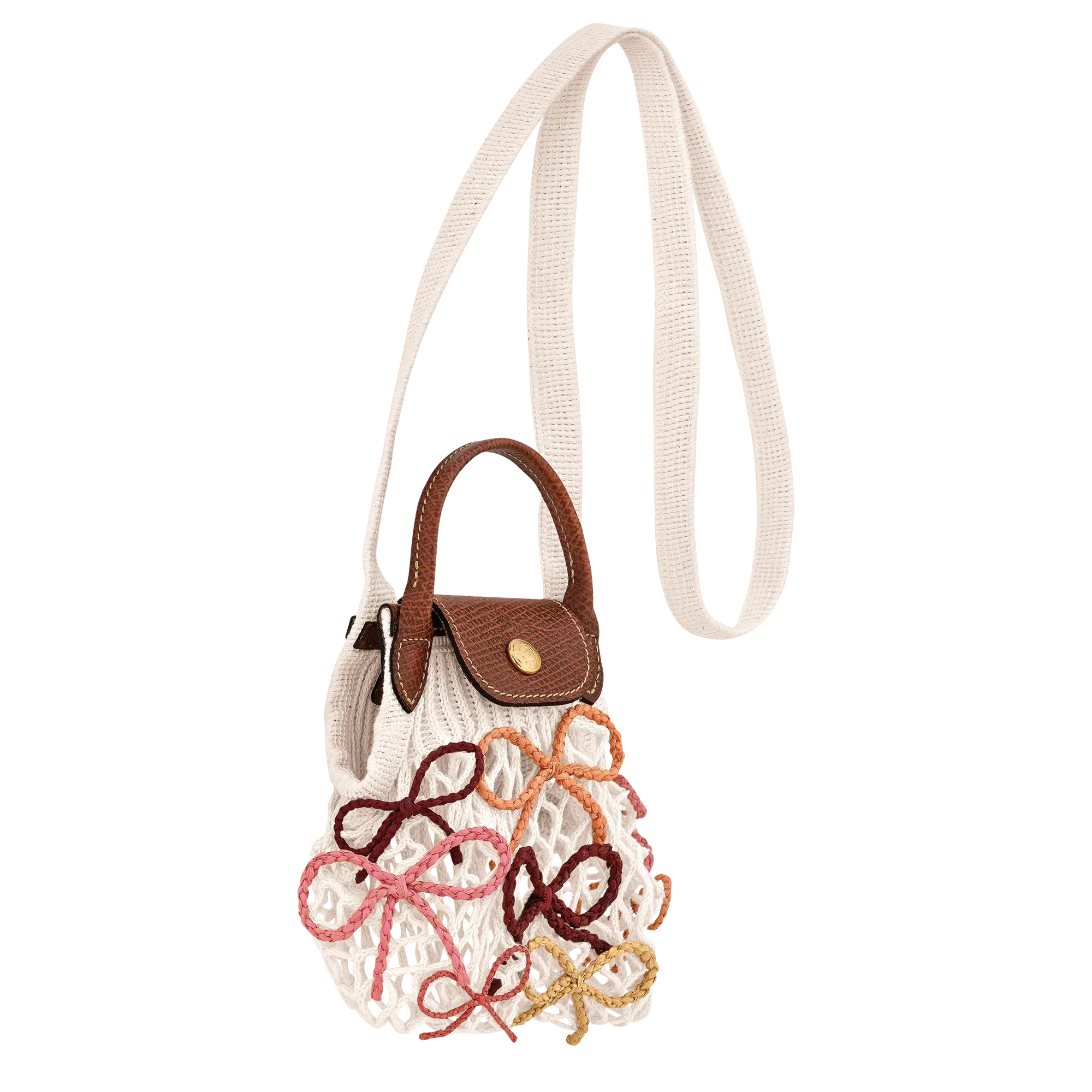 Longchamp Le Pliage Collection XS Mesh bag Ecru