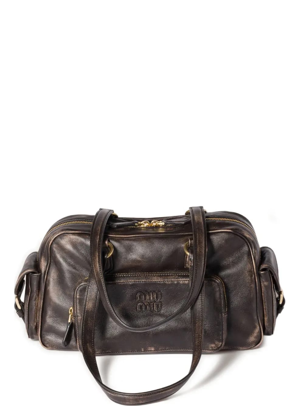 Pocket logo-embossed tote bag