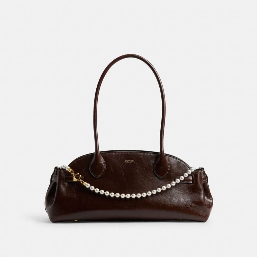 Coach Short Pearl Strap Brass Chalk