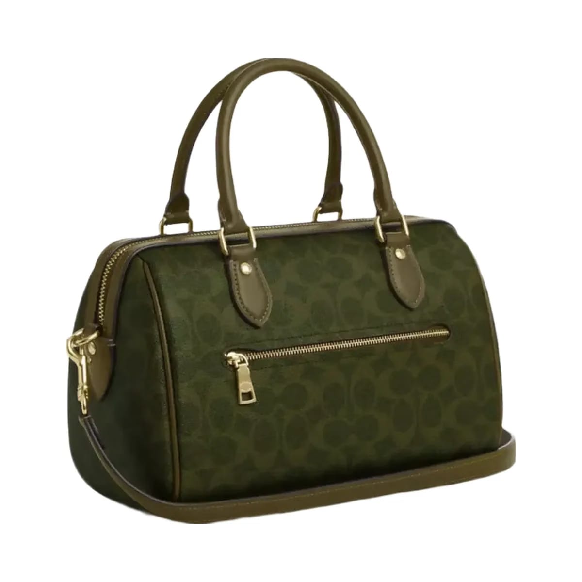Coach Rowan Satchel Bag In Signature Canvas in Gold Olive