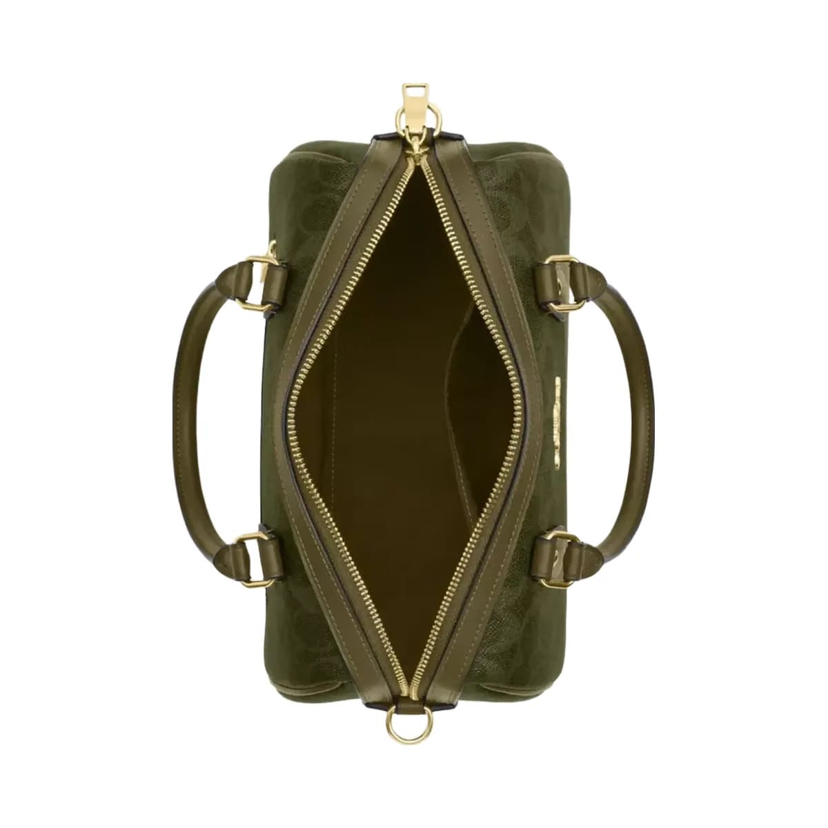 Coach Rowan Satchel Bag In Signature Canvas in Gold Olive