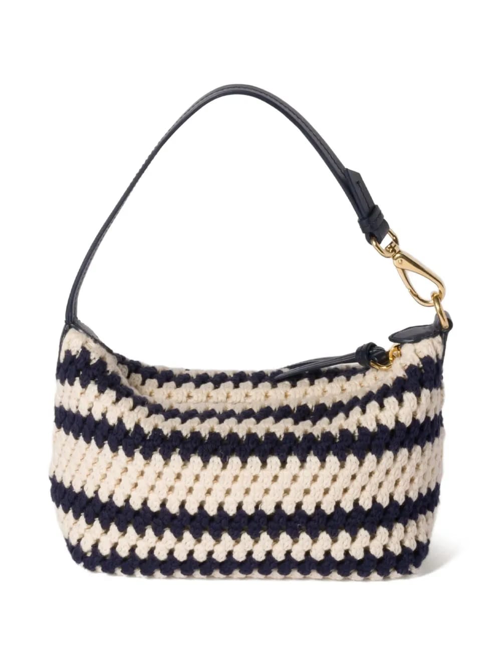 striped crochet shoulder bag
