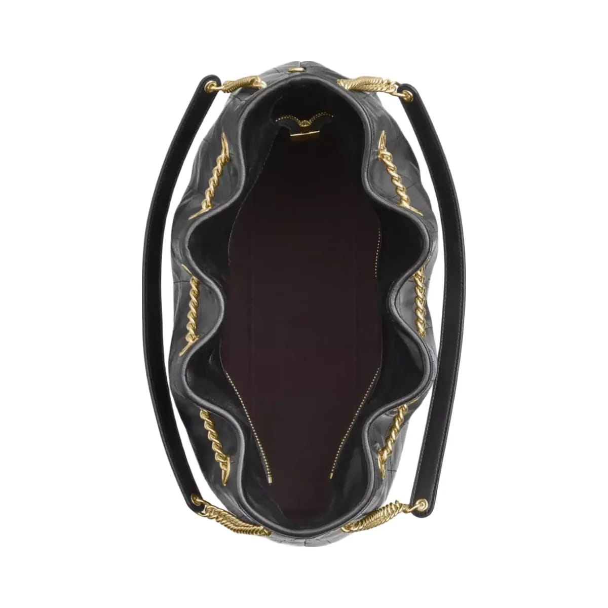 Coach Evelyn Shoulder Bag With Quilting in Gold Black