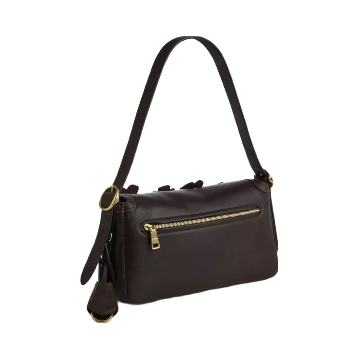 Coach Etta Small Flap Shoulder Bag With Floral Applique in Gold Maple