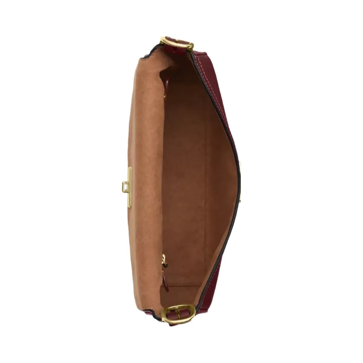 Coach Etta Small Flap Shoulder Bag in Gold Maroon