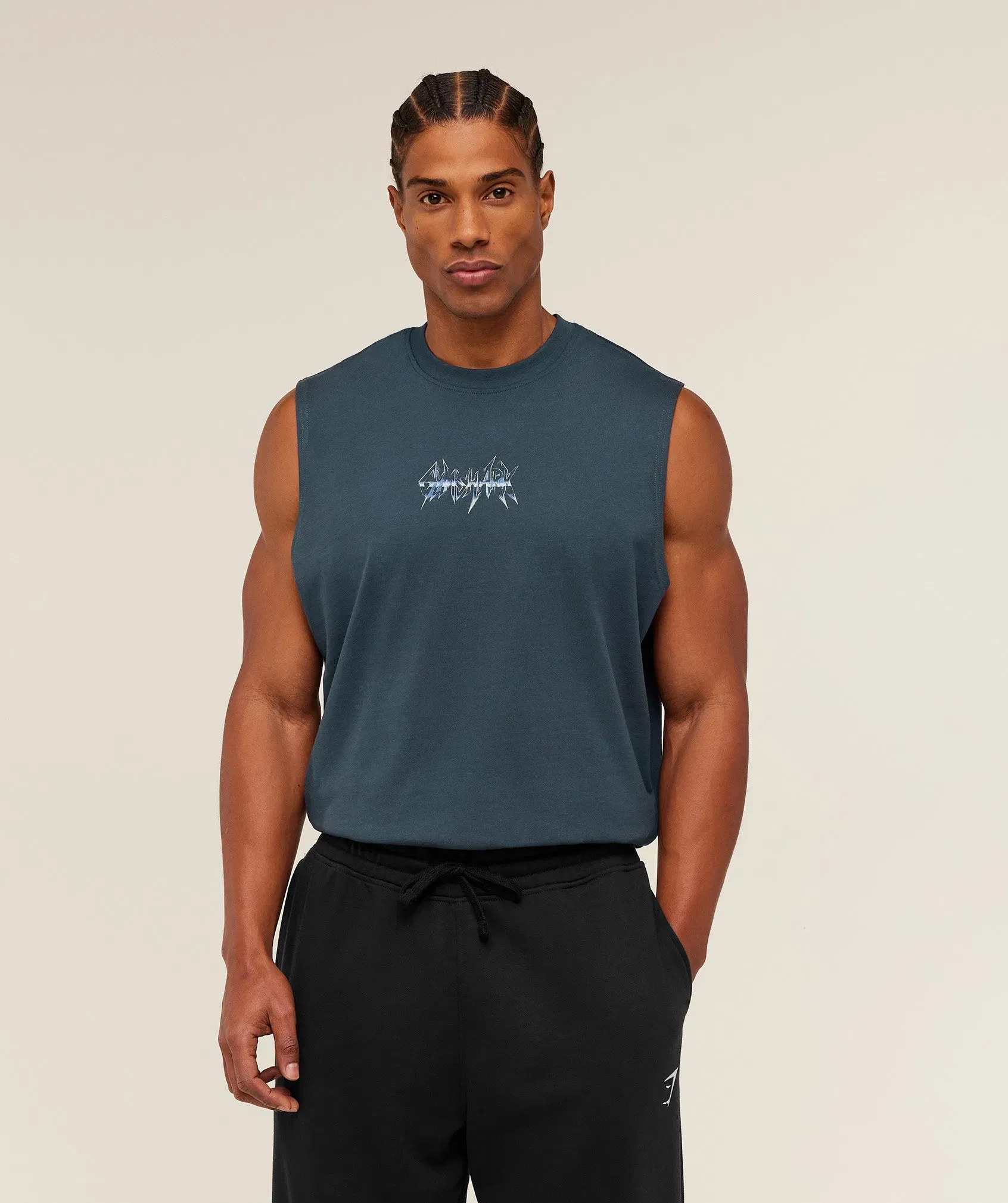 Gymshark Eagle Band Style Graphic Tank - GS Stealth Blue