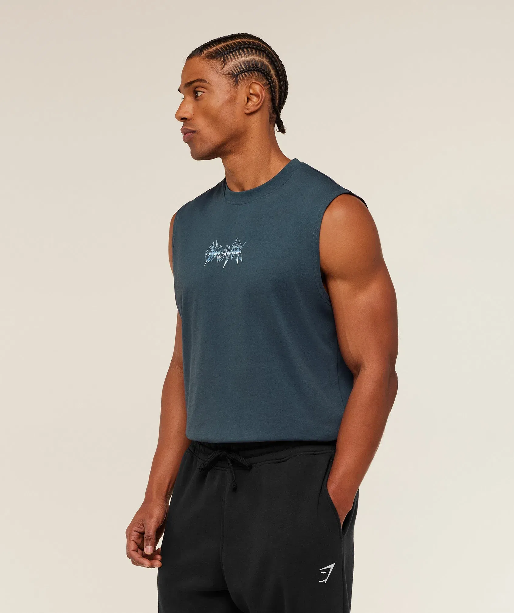 Gymshark Eagle Band Style Graphic Tank - GS Stealth Blue