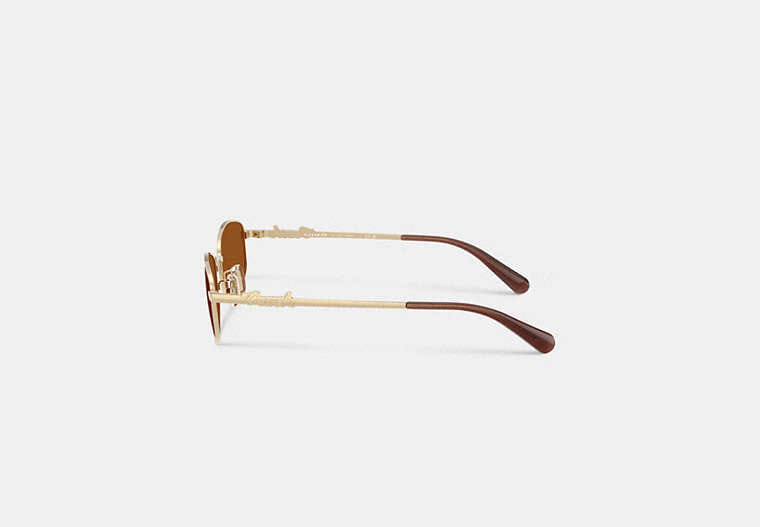 Coach Script Metal Narrow Rectangle Sunglasses