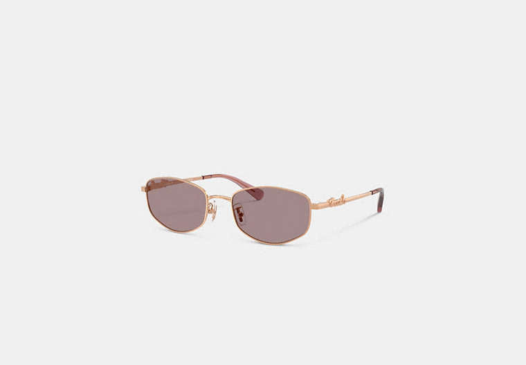 Coach Script Metal Narrow Rectangle Sunglasses