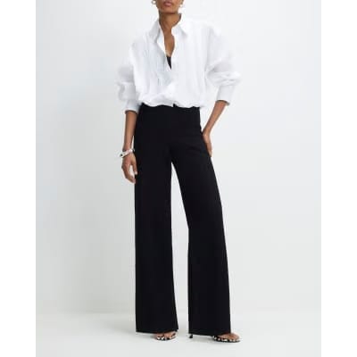 Black Pull-On Sculpt Palazzo Jeans