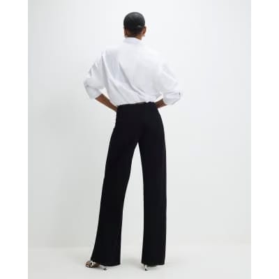 Black Pull-On Sculpt Palazzo Jeans