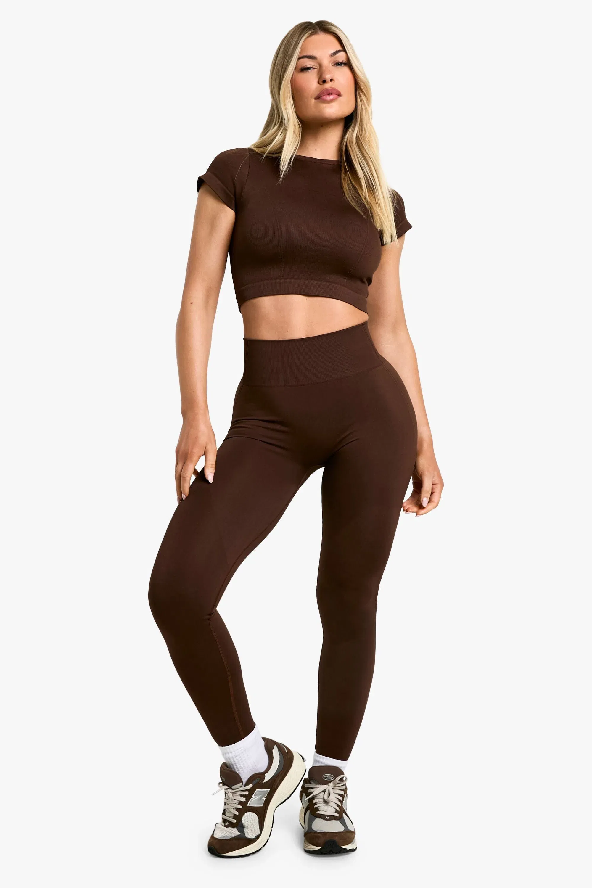 Seamless Seam Detail Crop Active Top