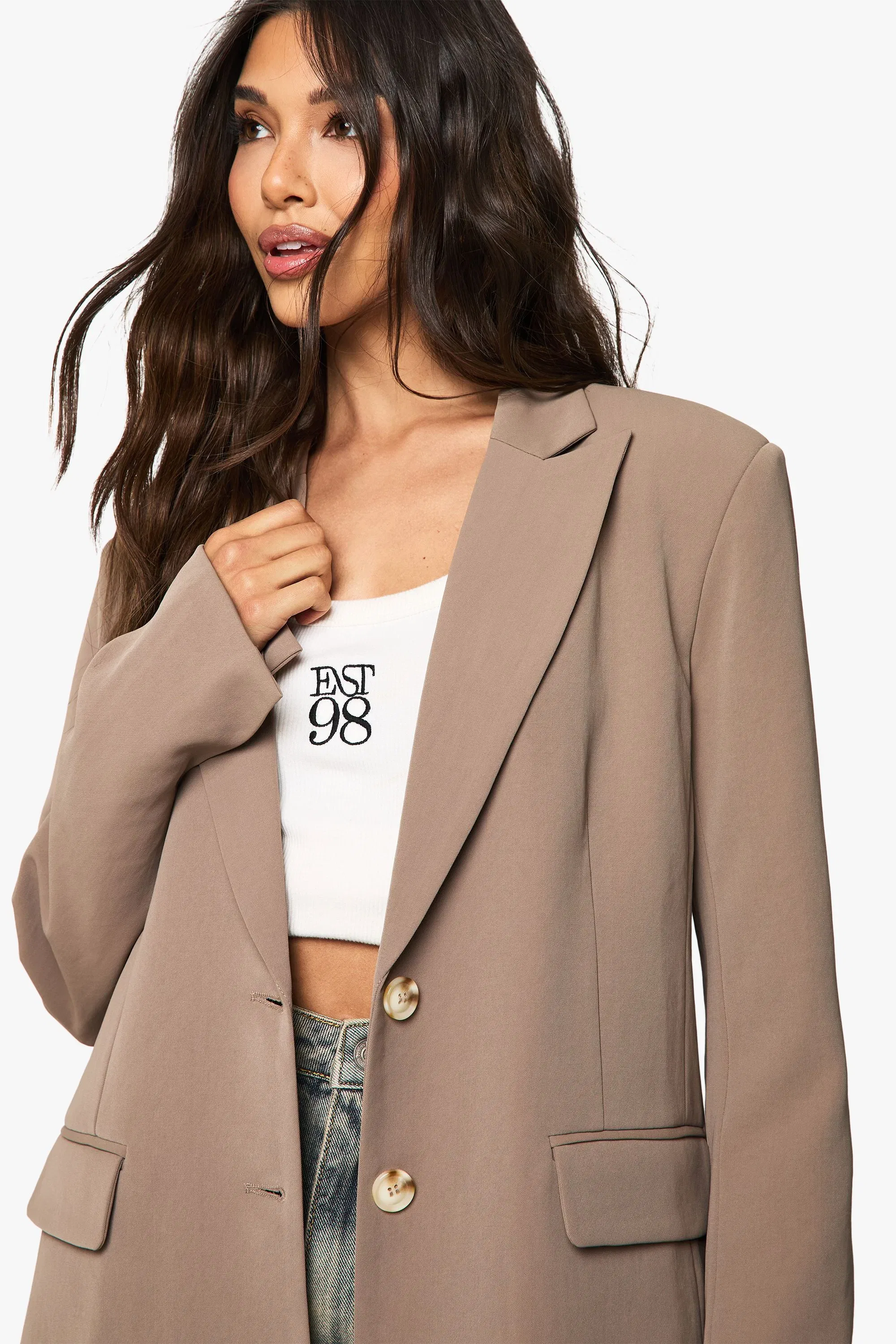 Tailored Woven Single Breast Blazer