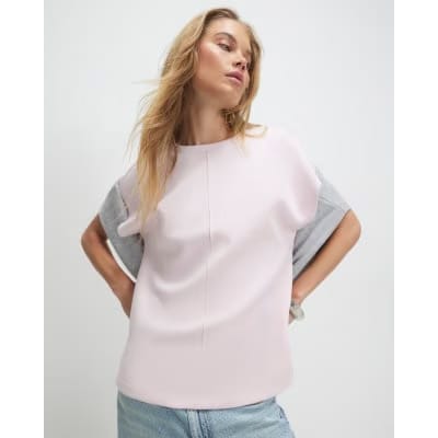 Pink Premium Twill Short Sleeve Top
