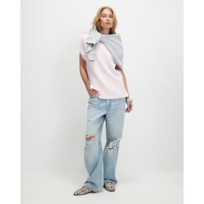Pink Premium Twill Short Sleeve Top