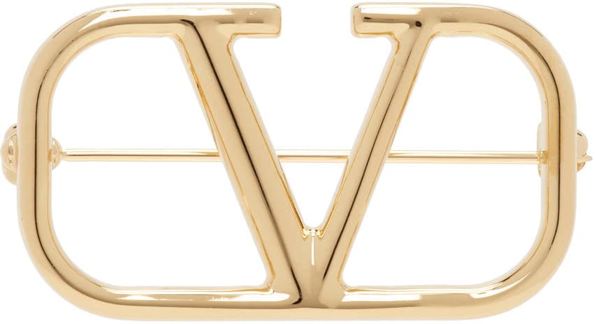 Valentino Garavani Gold VLogo Signature Brooch