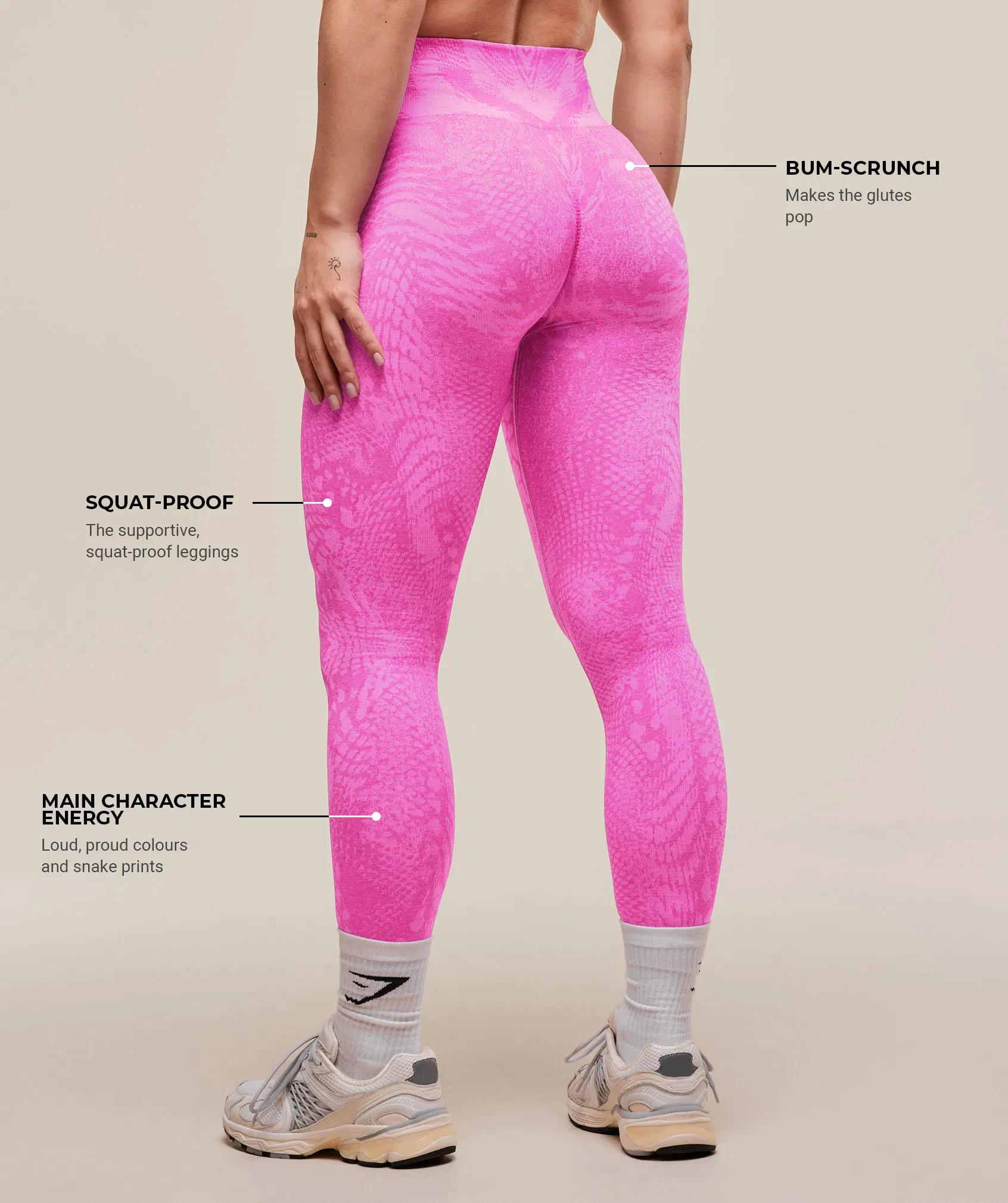 Gymshark Adapt Animal X Whitney Seamless Leggings - Sour Pink/Vibrant Pink