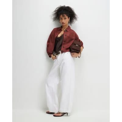 Brown Faux Suede Overshirt