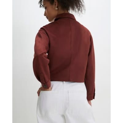Brown Faux Suede Overshirt