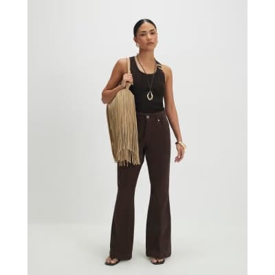 Petite Brown Bootcut Jeans