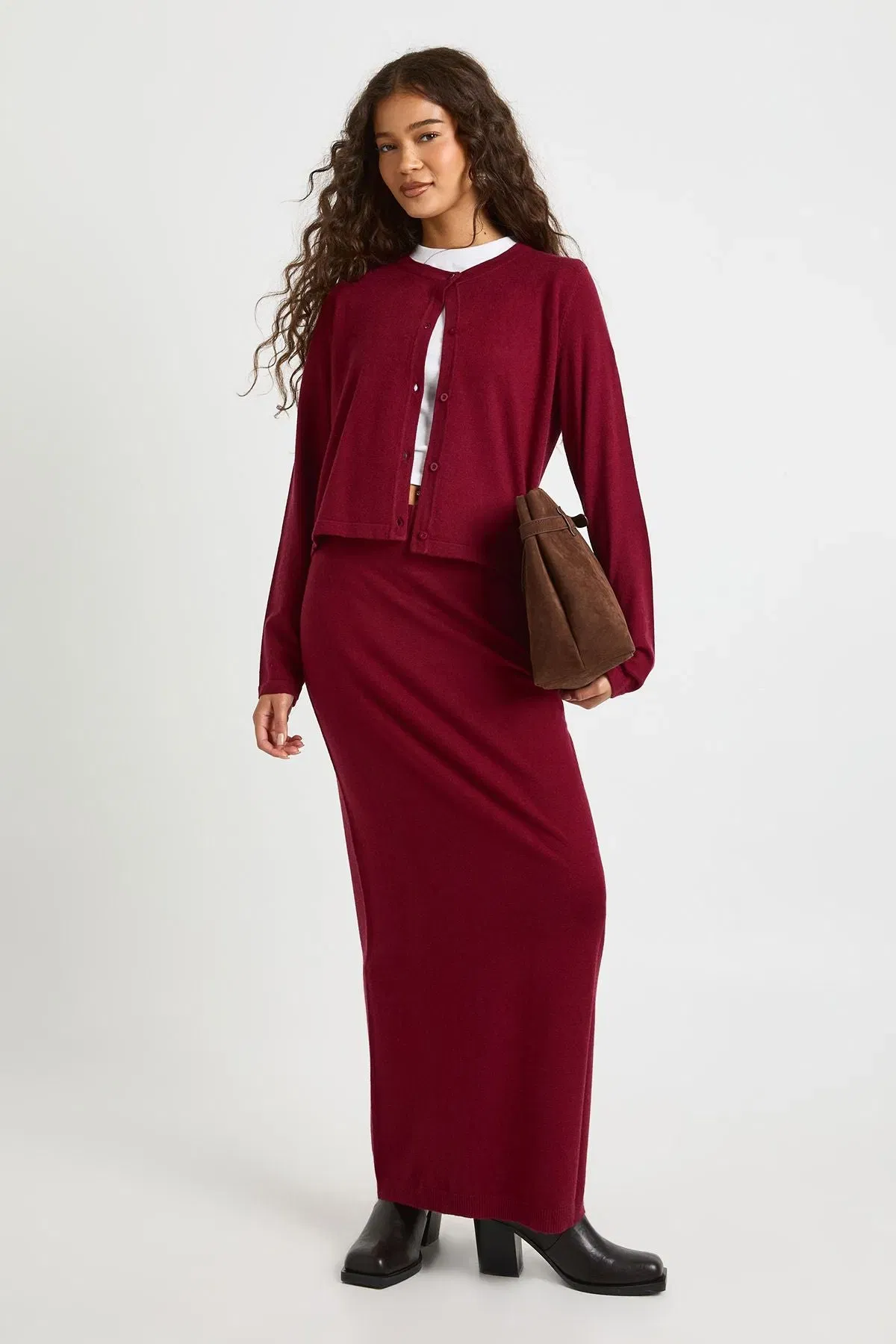 Rib Knit Maxi Skirt