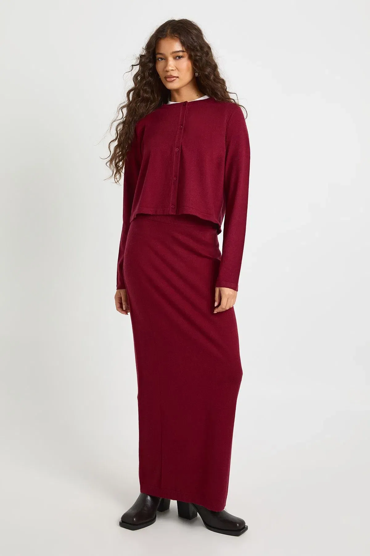 Rib Knit Maxi Skirt