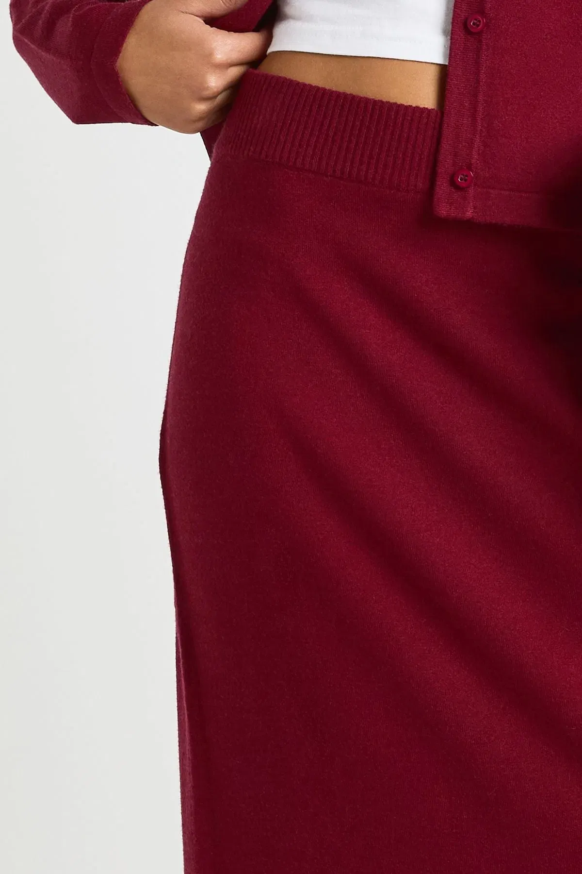 Rib Knit Maxi Skirt