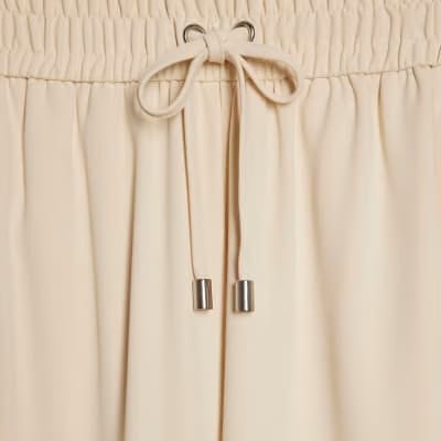 Cream Wide Leg Smart Joggers