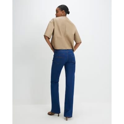 Blue Stretch Straight Leg Jeans