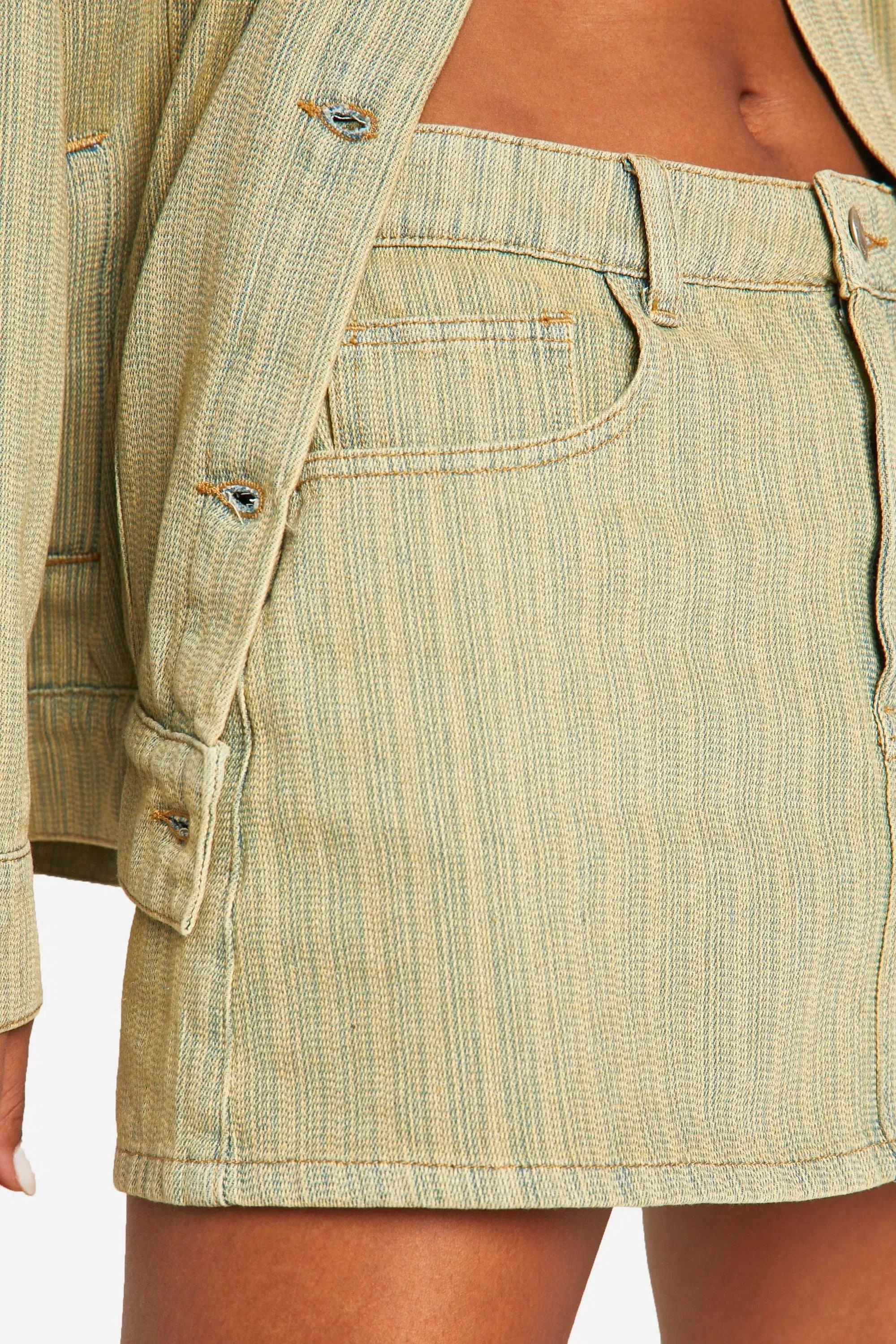 Tinted Wash Denim Mini Skirt