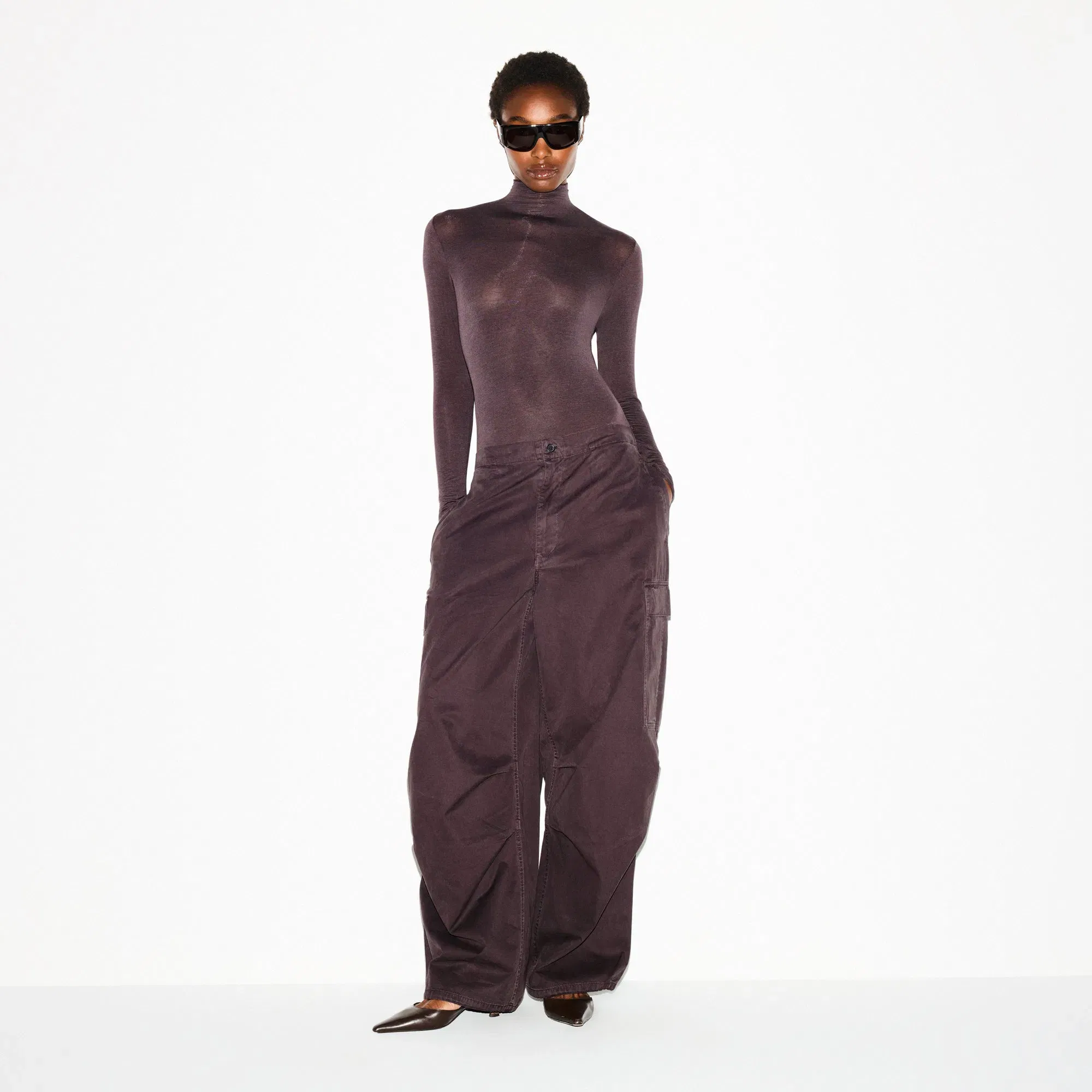 SHEER MODAL LONG SLEEVE TURTLENECK BODYSUIT | PHOENIX